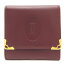 Cartier カルティエ コインケース 小銭入れ レザー ボルドー 赤茶系【大黒屋質店出品】【中古】【送料無料】
