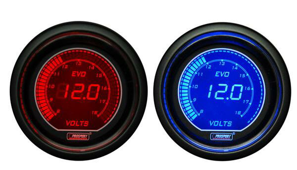 新製品！52φPROSPORT EVOシリーズ　ブルー/レッドLED　電圧計　 【レビューを書いて送料無料！】【smw4】