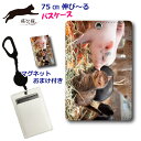 【200円OFFクーポン有】 パスケース リール付き 定期入れ 通学 子供用 中学生 高校生 女の子 【飛び猫 五十嵐健太】 定期ケース レディース メンズ カード ケース タテ 型 動物 アニマル柄 猫 ねこ ネコ 子猫 子ブタ 仲良し かわいい 癒し おまけの マグネット付き