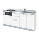コンパクトキッチン LixiL Tio ティオ 壁付I型 3段引出し W1950mm 間口195cm 2口コンログリルなし 扉グループ1 リクシル システムキッチン フロアユニットのみ