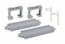 プラレール レール部品 R-26 高架直線レール 2本 、ブロック橋脚2個、架線柱2本入セット 電車、新幹線のおもちゃ 知育玩具