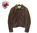 【Aero LEATHER Co.】エアロレザー シングルライダースジャケット ホースハイド 馬革 レザー ブラウン サイズ36 TALONジップ 70sヴィンテージ スコットランド製 メンズ 男性用 RC2309【中古】