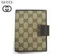 【GUCCI】グッチ GGキャンバス アジェンダ 6穴式手帳カバー ブラウン RA4796【中古】