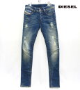 【DIESEL】ディーゼル SLEENKER 0824Pストレッチ スキニー デニムダメージ加工 W26 L30 レディース 女性用【中古】