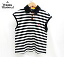 【Vivienne Westwood】ヴィヴィアン ウエストウッド レッドレーベル ノースリーブボーダーポロシャツ サイズ2 日本製【中古】
