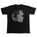 メンズTシャツ 味のあるスラブ生地に和柄を抜染しました。花猫...
