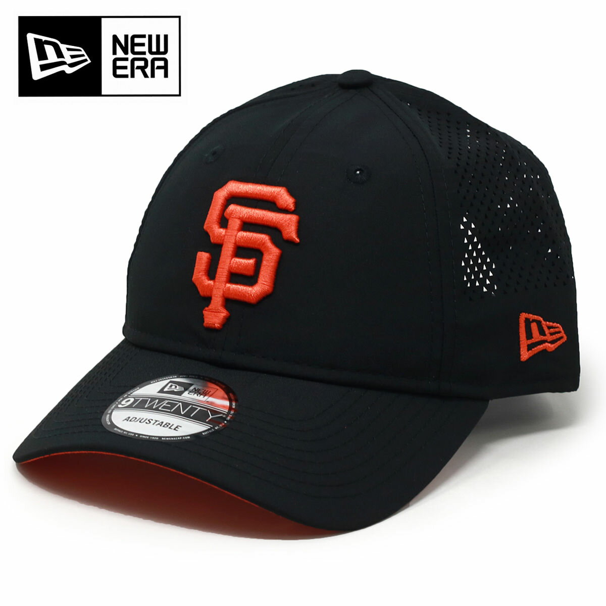 ニューエラ 帽子 メッシュキャップ 涼しい NEWERA サンフランシスコ ジャイアンツ キャップ 9TWENTY フリーサイズ スポーツ 野球 ジャイアンツ ベースボールキャップ San Francisco Giants MLB 黒xオレンジ［ baseball cap ］ギフト プレゼント 誕生日 ラッピング 包装無料