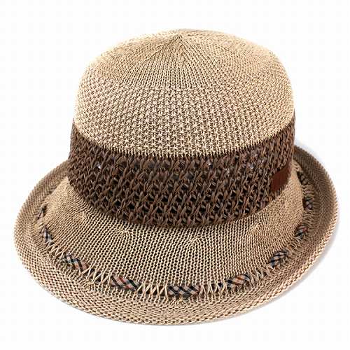 帽子　レディース 婦人　ギフト包装 無料　ハット　メッシュ編み　クロッシェ 帽　ベージュ