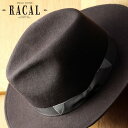 Racal フェドラ ハット 中折れ メンズ 秋冬ファッション ラカル racal ワイド ツバ広 大きいサイズ フェルトハット グレー (帽子 メンズ レディース 秋冬 ブランド ハット)