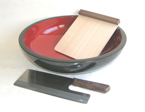 そば打セット 42cmこね鉢 麺切27cm包丁　こま板付全て日本有名産地製のプロ用本格そば打道具！