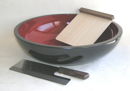そば打セット 48cmこね鉢　麺切 27cm包丁　こま板付全て日本有名産地製のプロ用本格そば打道具！