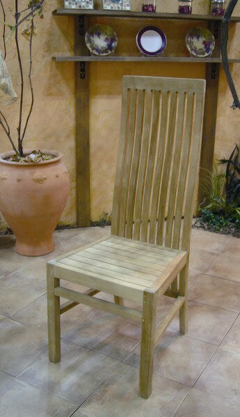 ガーデンチェア ベランダ椅子 木製ガーデン家具　ハイバックチェア チーク材 ベランダ椅子　完成品