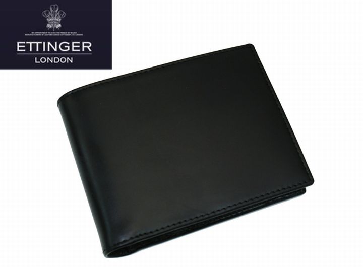 ETTINGER　　≪エッティンガー≫2つ折財布（小銭入れ付き）　/ 141JRブラック（BLACK） "BILLFOLD 3 C/C"　　【激安セール★45％オフ】