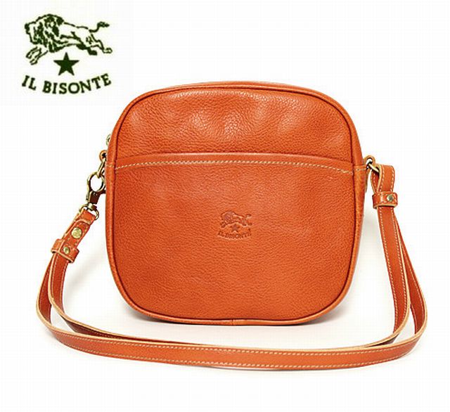 IL BISONTE　　≪イルビゾンテ≫ショルダーバッグ　A2355-P145　ブラウン(焼きヌメ)　牛革　レザー【★セール】　【※お取り寄せ商品】