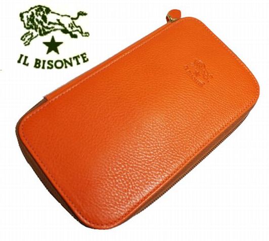 IL BISONTE　≪イルビゾンテ≫ラウンドファスナー長財布　/C0443-166オレンジ　　【25％オフ】