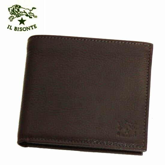 IL BISONTE　　≪イルビゾンテ≫2つ折財布・パスケース　/ C0845-455ダークブラウン　濃茶　レザー　9枚カード収納【★セール】　【※お取り寄せ商品】