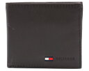 TOMMY HILFIGER ≪トミーヒルフィガー≫ 二つ折り財布 31TL25X016 ダークブラウン 茶色 牛革 レザー 【送料無料】【★セール】
