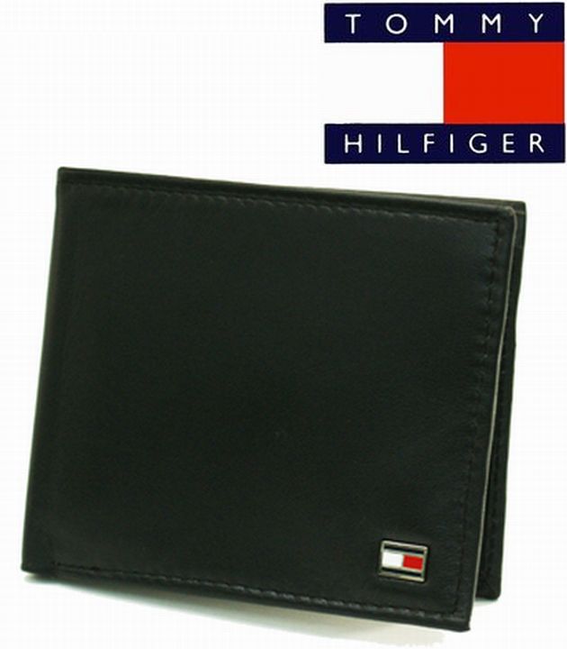 TOMMY HILFIGER ≪トミーヒルフィガー≫2つ折財布　/ 4511　OXFORD　牛革ブラック　【★セール】