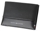 TOMMY HILFIGER ≪トミーヒルフィガー≫ ふたつ折り財布 AM0AM05648 ブラック 黒色 レザー 牛革 カード収納7カ所、ポケット4カ所 折財布 【送料無料】【★期間限定セール】