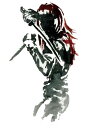 (ファンタジー) TheFantasy タトゥーシール タトゥーシール 女剣士 th060【中型・A5】