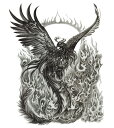 (ファンタジー) TheFantasy タトゥーシール タトゥーシール 火の鳥 鳳凰 wqa39 【大型・A4】