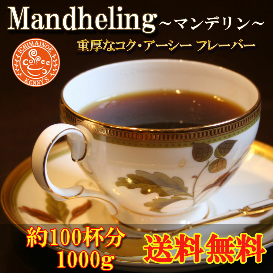 ［大感謝祭セール！］☆「マンデリン 1000g」［☆★約100杯分★ 【送料無料】 2600円Mandheling 珈琲 コーヒー　珈琲豆　コーヒー豆　コーヒーギフト　自家焙煎珈琲豆 ストレートコーヒー 【宅急便】］