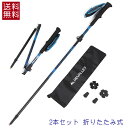 トレッキングポール 折りたたみ式 2本セット 軽量 登山 ス...