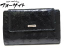 GUCCI グッチ ☆ 035.3661.2021.2 オーストリッチ 3つ折り 札入れ コンパクト ブラック ▼ カード収納 ブラック レザー 2F