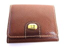 ダンヒル コインケース ■ ブラウン レザー 2つ折り コンパクト ウォレット 財布 小銭入れ メンズ dunhill □4L