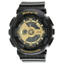 カシオ CASIO Baby-G ベビーG ベイビージー レディース 腕時計 BA-110-1A 人気のBLACK×GOLD 黒/金