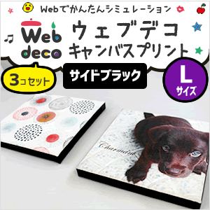 Web deco 【 キャンバスプリント 】【Lサイズ】【サイドブラック】【3個セット】 ウェブデコ ギフト プレゼント 名入れ オーダーメイド アートパネル キャンバス写真印刷 ファブリックパネル ファブリックボード 写真プリント 写真入りグッズの画像