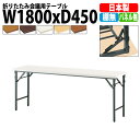 会議用テーブル 折りたたみ TW-1845TN 幅1800x奥行450x高さ700mm 共貼り 棚なし パネルなし 【法人様配送料無料(北海道 沖縄 離島を除く)】 会議テーブル ミーティングテーブル 長机 折り畳み 折畳 店舗 公民館 集会場 学童 幼稚園 保育園 塾