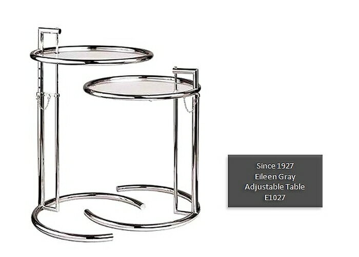 アイリーン・グレイ　アジャスタブルテーブル E1027　Adjustable Table E1027ガラス天板サイドテーブル昇降機能付きベッドテーブルin-a313【SBZcou1208】02P123Aug12