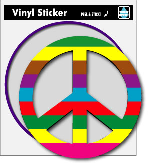 SK-083 RAINBOW PEACEステッカー　スーツケースや機材ケースに