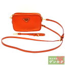 【中古】プラダ ショルダーポシェット ショルダーバッグ ナイロン オレンジ PRADA【質屋】【代引き手数料無料】