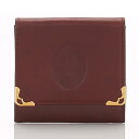 カルティエ マストライン 小銭入れ・コインケース 財布 レザー ボルドー Cartier 【中古】 楽ギフ あす楽
