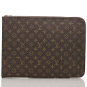 ルイヴィトン M53456 モノグラム ポッシュ・ドキュマン ブリーフケース バッグ PVC レザー ブラウン 茶 LOUIS VUITTON 【中古】 楽ギフ あす楽