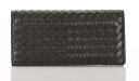 ボッテガ・ヴェネタ 120697 イントレチャート 札入れ(小銭入れなし) レザー ブラック 黒 Bottega Veneta 【中古】 楽ギフ あす楽