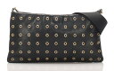 プラダ パンチングスタッズ 斜めがけショルダー バッグ レザー ブラック 黒 PRADA 【中古】 楽ギフ あす楽