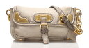 プラダ チェーン ショルダー バッグ レザー グレー PRADA 【中古】 楽ギフ あす楽