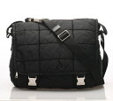 プラダ クリスピーナイロン メッセンジャー バッグ ナイロン ブラック 黒 PRADA 【中古】 楽ギフ あす楽
