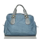 グッチ ハンドバッグ 323657 ブルー スウェード パイソン レディース GUCCI 【中古】