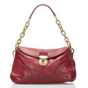 プラダ チェーン ショルダーバッグ レッド レザー レディース PRADA 【中古】