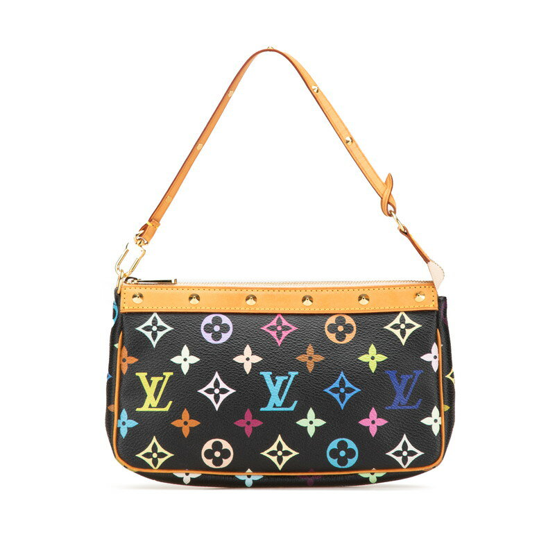 ルイ ヴィトン モノグラム マルチカラー ポシェット アクセソワール ポーチ M92648 ブラック PVC レザー レディース LOUIS VUITTON 【中古】