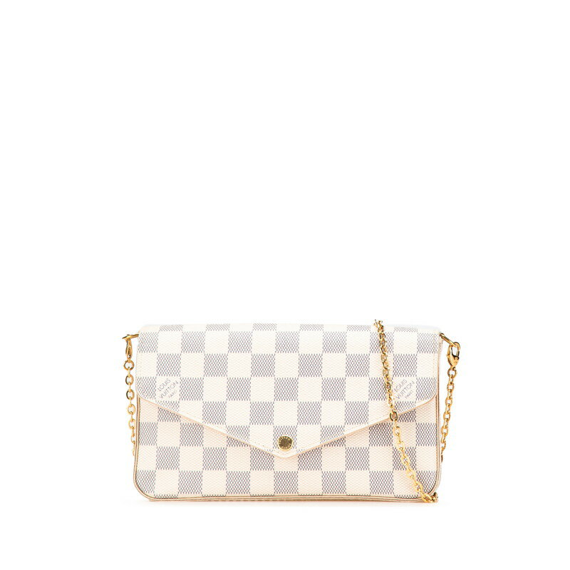 ルイ ヴィトン ダミエ アズール ポシェット フェリシー ポシェット N40491 ホワイト PVC レザー レディース LOUIS VUITTON 【中古】