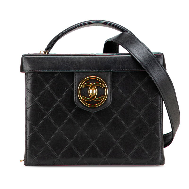 シャネル ビコローレ ココマーク バニティバッグ ショルダーバッグ 2WAY ブラック レザー レディース CHANEL 【中古】