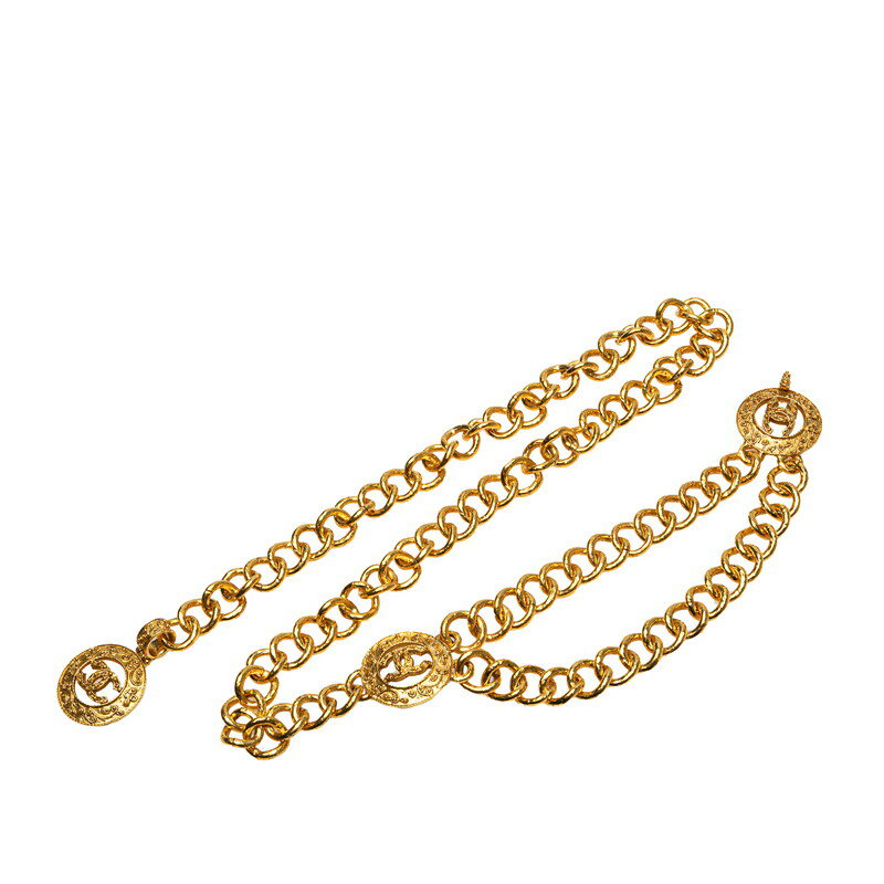 シャネル ヴィンテージ ココマーク チェーン ベルト ゴールド メッキ レディース CHANEL 【中古】