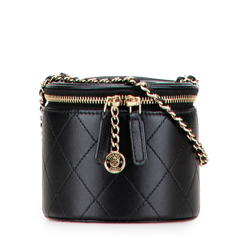 シャネル マトラッセ ココマーク チェーン バニティバッグ ショルダーバッグ ブラック ラムスキン レディース CHANEL 【中古】