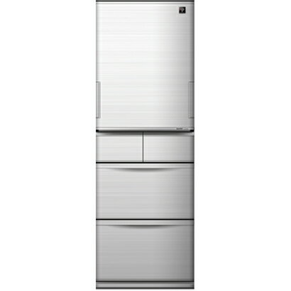 送料無料■シャープ　プラズマクラスター冷蔵庫　SJ-PW38W-S　384L・どっちもドア　クリアシルバー