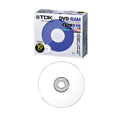 税込特価■【DRAM47PB5S】 TDK データ用 DVD-RAM ホワイト・ディスク 5枚パック (インクジェットプリンタ・2-3倍速記録対応)